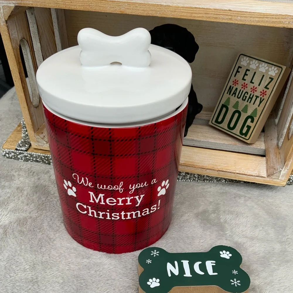 dog treat ceramic cannister